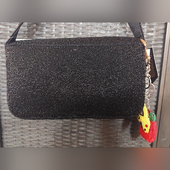 NYC New York City Skyline Beaded Bag With Beaded Taxi Apple Charms NWT Viral - Picture 5 of 5